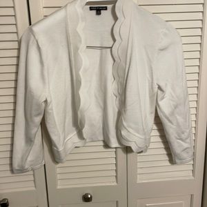 Women’s white scalloped cardigan